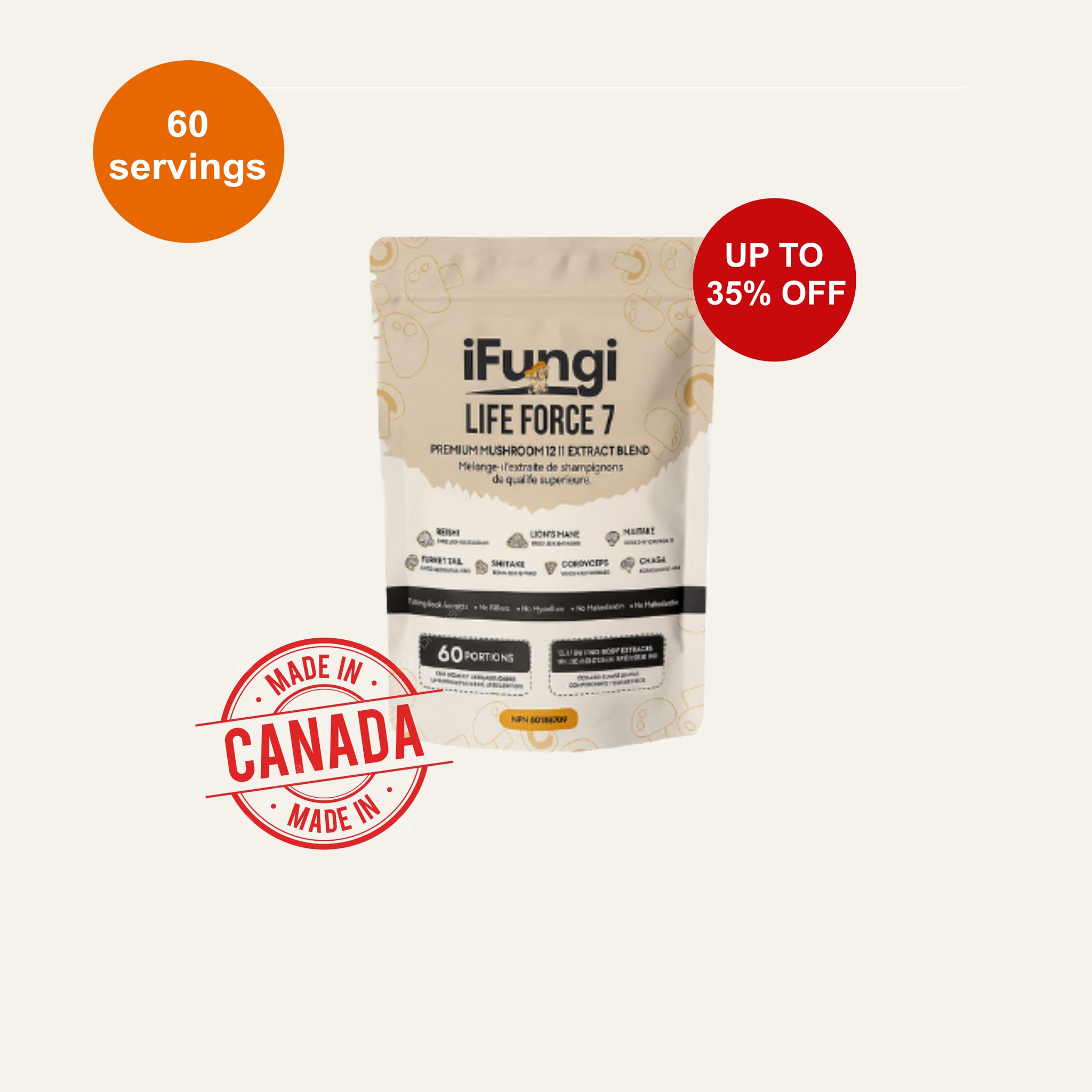 iFungi™ Life Force 7  (Premium 12:1 Mushroom Extract Blend)