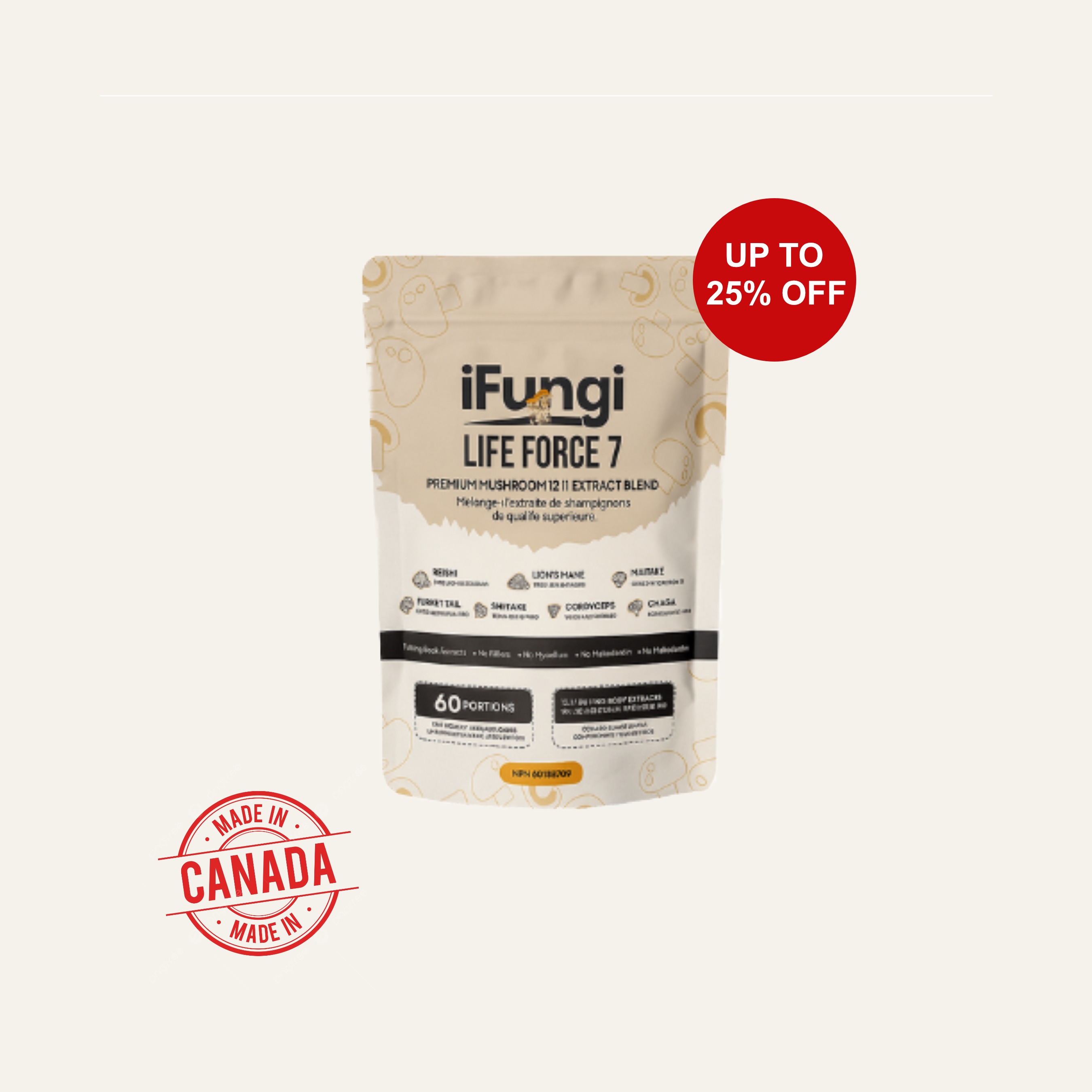 iFungi™ Life Force 7  (Premium 12:1 Mushroom Extract Blend)