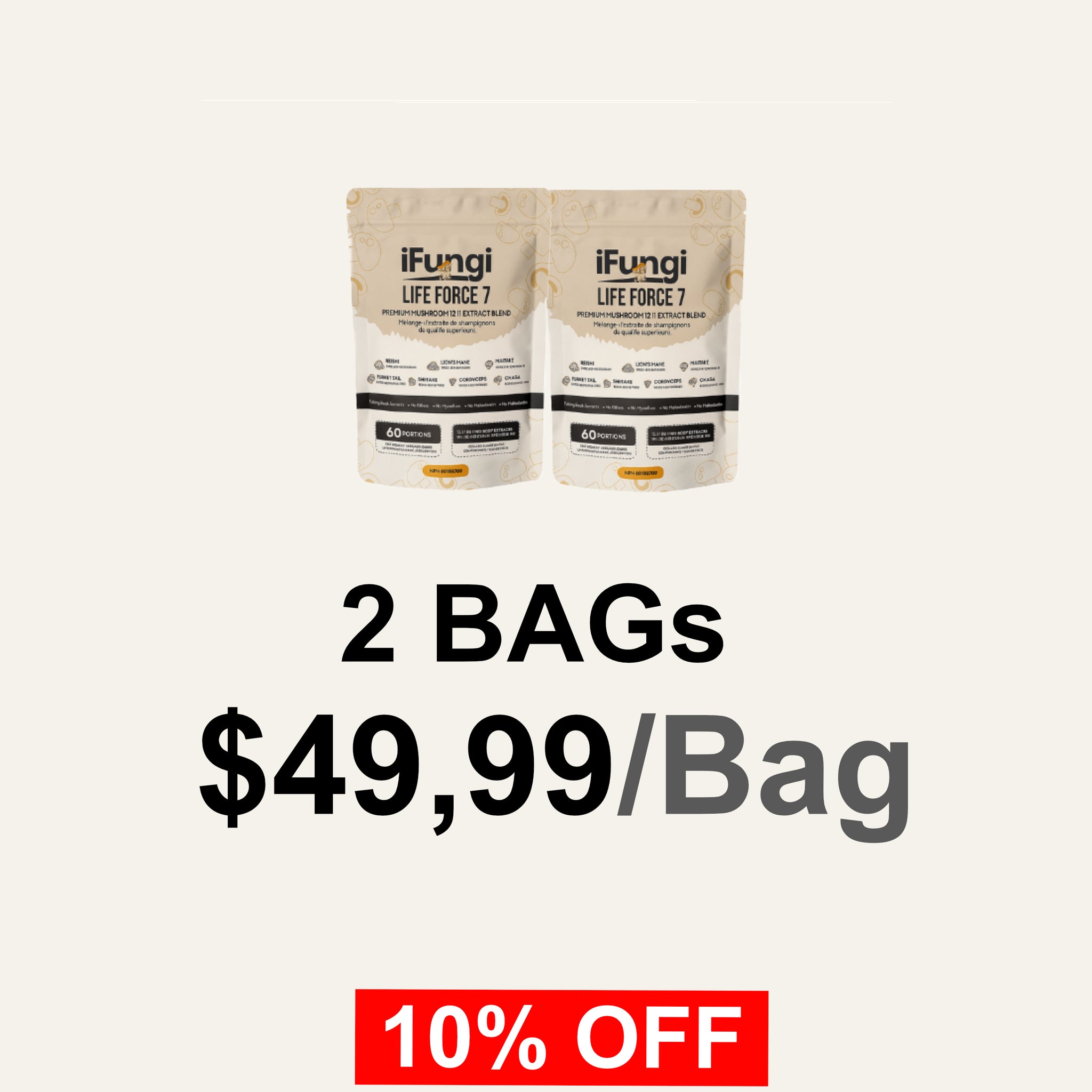 iFungi™ Life Force 7  (Premium 12:1 Mushroom Extract Blend)